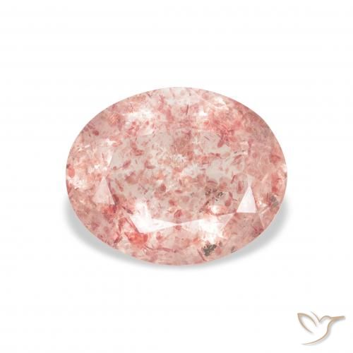 3.02ct 天然 Medium Light-Pink 草莓石英, 椭圆形, 透明