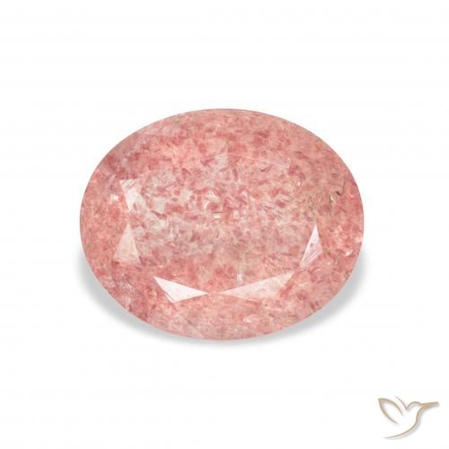 3.10ct 天然 Medium Light-Pink 草莓石英, 椭圆形, 透明