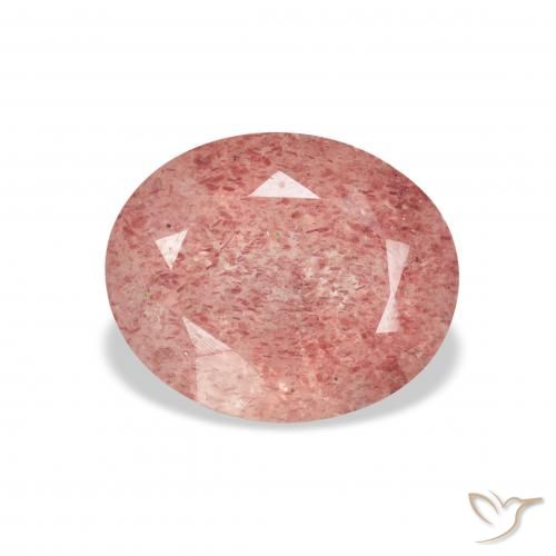 3.33ct 天然 中粉红色 草莓石英, 椭圆形, 透明