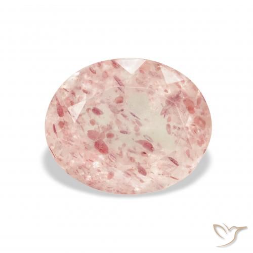 4.13ct 天然 浅粉色 草莓石英, 椭圆形, 透明