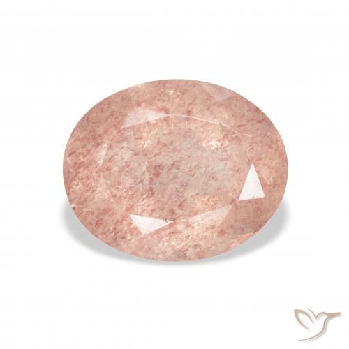 3.38ct 天然 浅粉色 草莓石英, 椭圆形, 透明