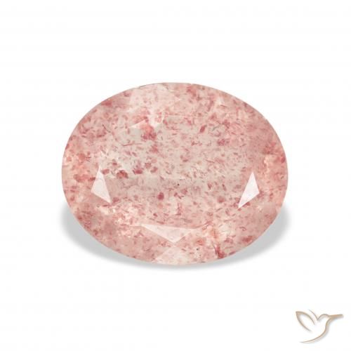 3.19ct 天然 浅粉色 草莓石英, 椭圆形, 透明
