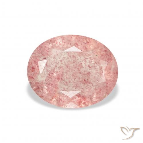 2.48ct 天然 浅粉色 草莓石英, 椭圆形, 透明