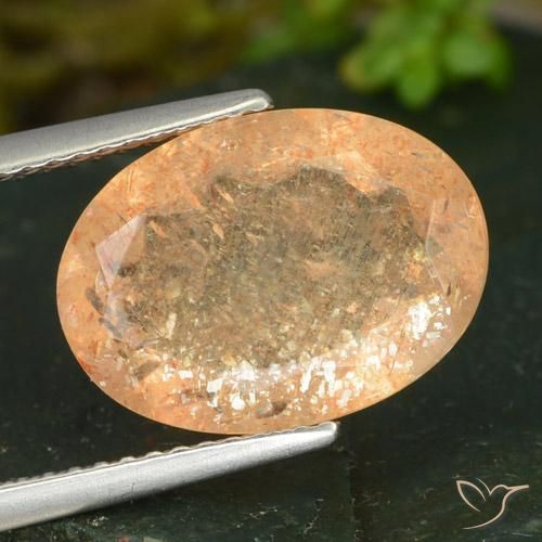 4.99ct 天然 红橙色 日光石, 椭圆形, 透明, Photo A