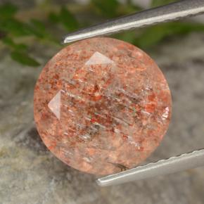 4.25克拉天然日光石，圆形切割，半透明