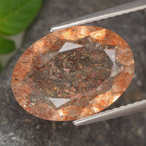 4.17克拉天然日光石，椭圆形切割，透明