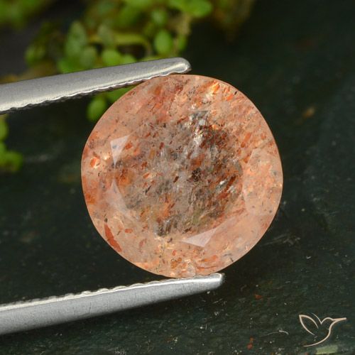 3.24ct 天然 浅橙色 日光石, 圆形的, 透明