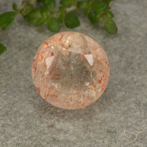 3.39ct 天然 淡虎橙 日光石, 圆形的, 半透明