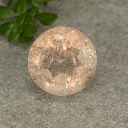 2.88ct 天然 淡虎橙 日光石, 圆形的, 半透明