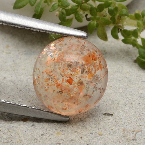1.79ct 天然 淡虎橙 日光石, 圆形的, 半透明