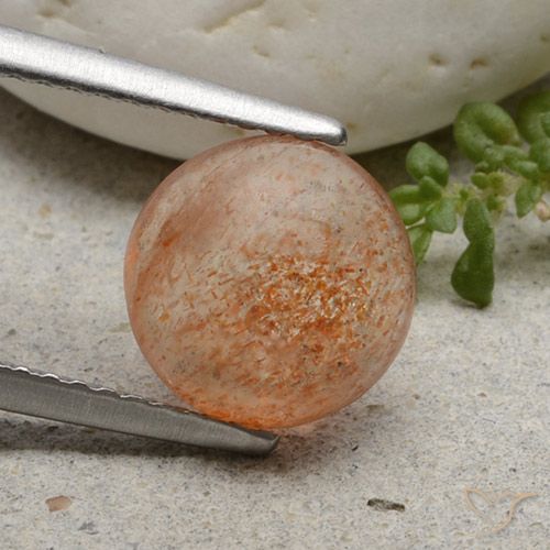 1.99ct 天然 浅橙色 日光石, 圆形的, 半透明
