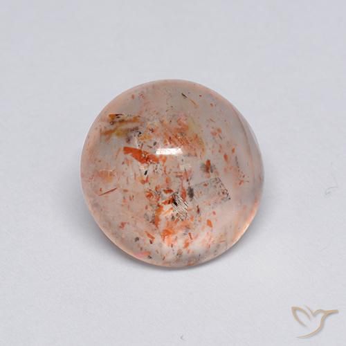 2.13ct 天然 桃橙色 日光石, 圆形的, 透明