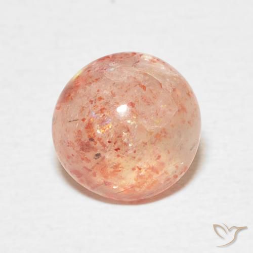 2.34ct 天然 中橙 日光石, 圆形的, 半透明