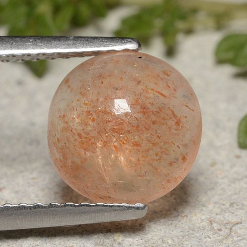 2.07ct 天然 淡虎橙 日光石, 圆形的, 半透明