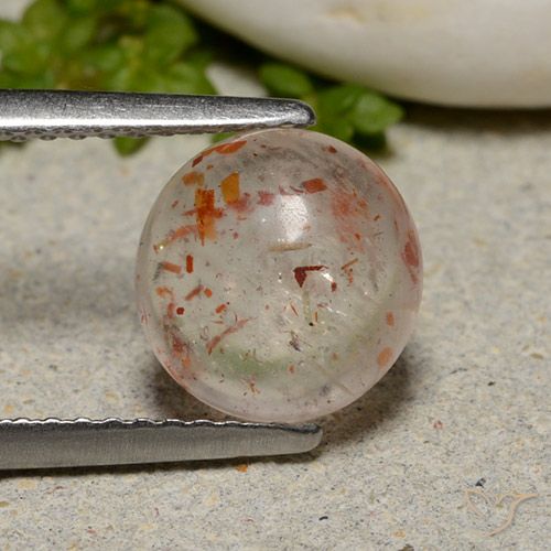 2.23ct 天然 橙白色 日光石, 圆形的, 透明