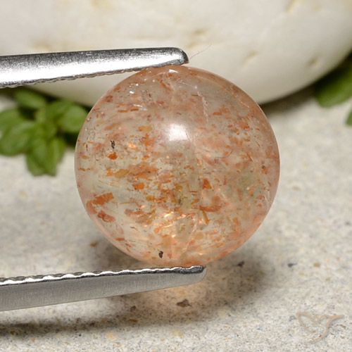 2.24ct 天然 浅橙色 日光石, 圆形的, 半透明