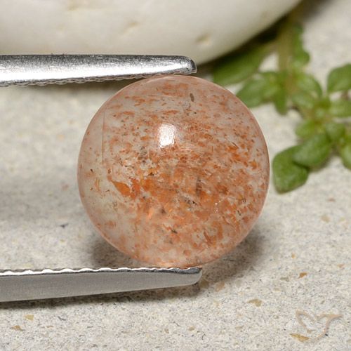 1.84ct 天然 红橙色 日光石, 圆形的, 半透明