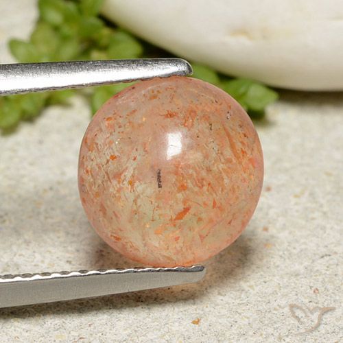 1.99ct 天然 浅橙色 日光石, 圆形的, 半透明