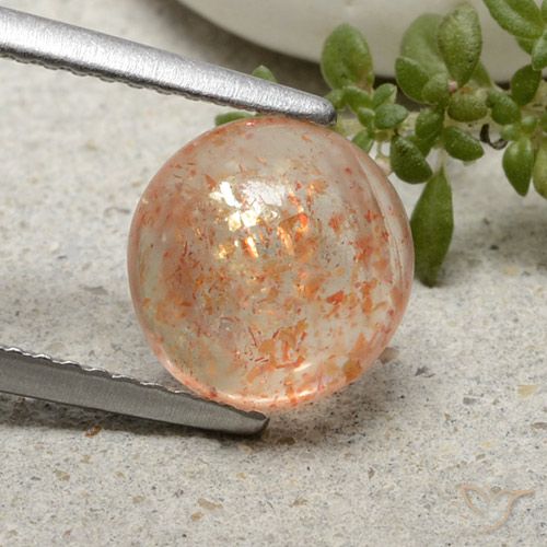 2.03ct 天然 淡虎橙 日光石, 圆形的, 半透明