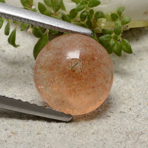 1.98ct 天然 中橙 日光石, 圆形的, 半透明