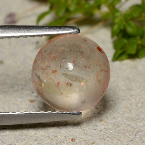 2.37ct 天然 浅橙色 日光石, 圆形的, 半透明