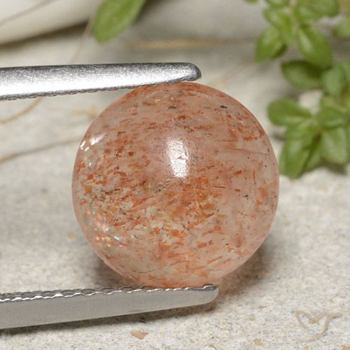 2.10ct 天然 淡虎橙 日光石, 圆形的, 半透明