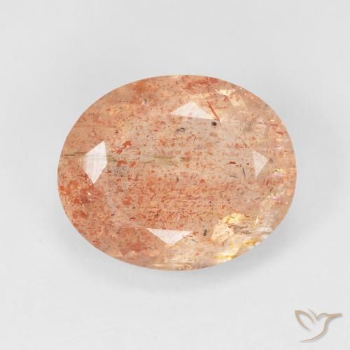 4.69ct 天然 Medium Light-Orange 日光石, 椭圆形, 半透明
