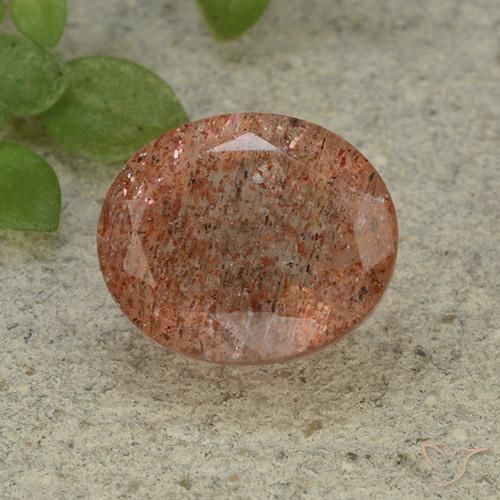 5.46ct 天然 中橙 日光石, 椭圆形, 半透明