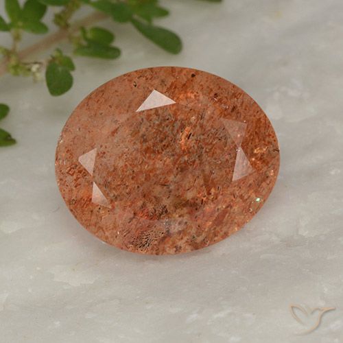 4.20ct 天然 柚子橙 日光石, 椭圆形, 半透明
