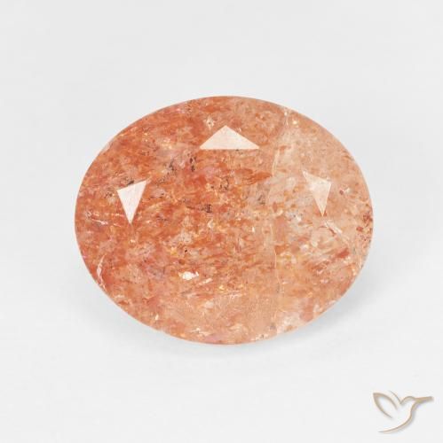4.38ct 天然 Medium Light-Orange 日光石, 椭圆形, 半透明