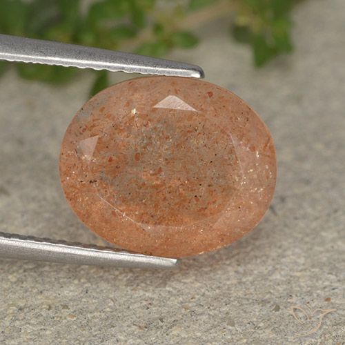 4.64ct 天然 淡虎橙 日光石, 椭圆形, 半透明