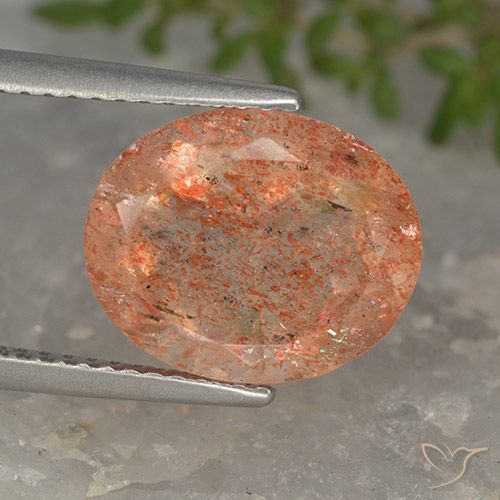 4.19ct 天然 亮橙色 日光石, 椭圆形, 半透明