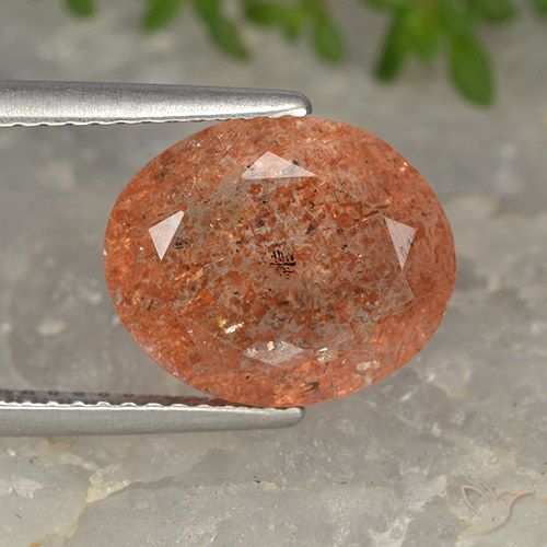 4.34ct 天然 柚子橙 日光石, 椭圆形, 半透明