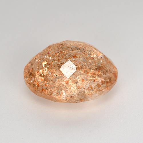 4.91克拉天然橙色日光石，椭圆形切割，12.1×10.1毫米，半透明