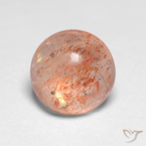 1.21ct 天然 浅橙色 日光石, 圆形的, 半透明