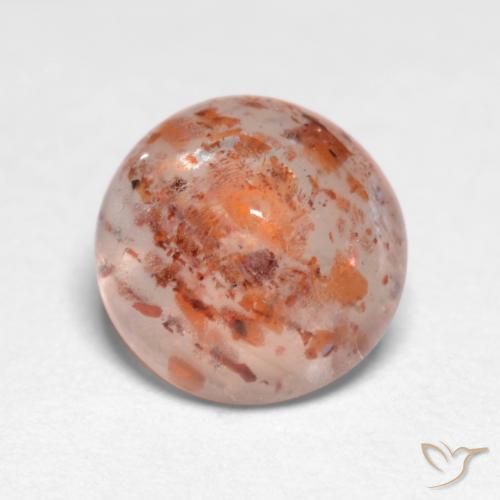1.17ct 天然 桃橙色 日光石, 圆形的, 半透明