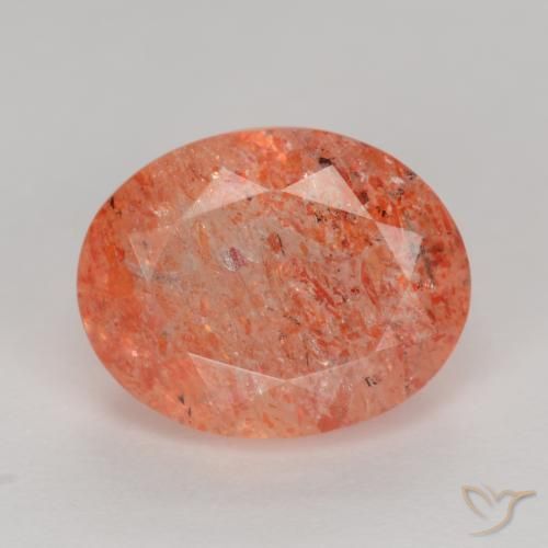 2.66ct 天然 亮橙红色 日光石, 椭圆形, 半透明