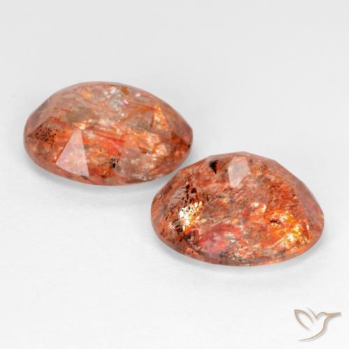 4.78天然橙色日光石，椭圆形切割，10×8.1毫米，半透明