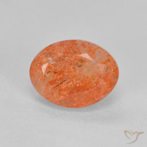 1.49ct 天然 亮橙色 日光石, 椭圆形, 半透明
