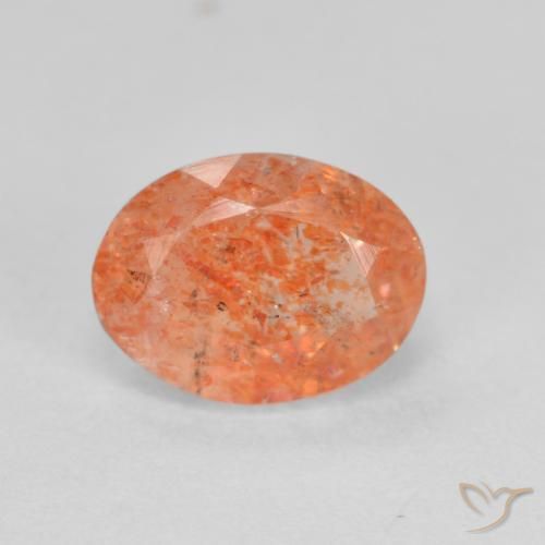 1.45ct 天然 亮橙色 日光石, 椭圆形, 半透明