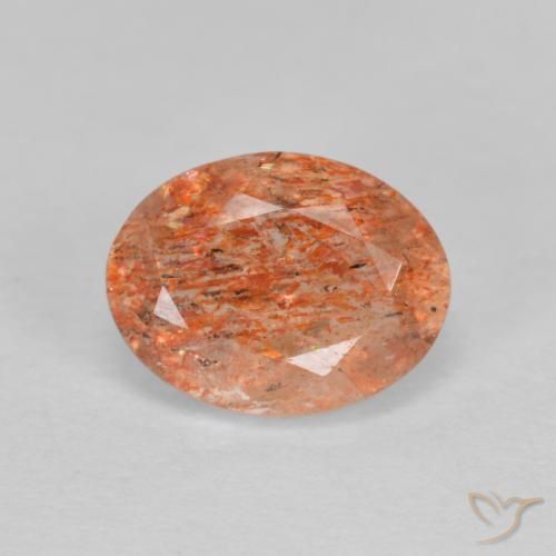 1.41ct 天然 柚子橙 日光石, 椭圆形, 半透明