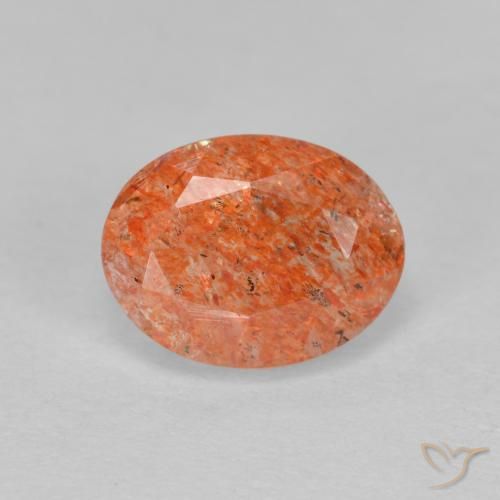 1.41ct 天然 柚子橙 日光石, 椭圆形, 半透明