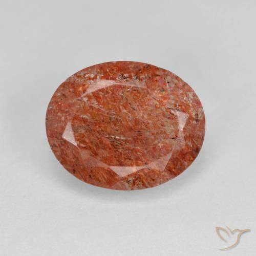 3.12ct 天然 暖橙 日光石, 椭圆形, 半透明