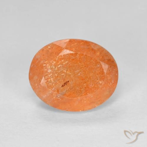 2.85ct 天然 山药橙 日光石, 椭圆形, 半透明
