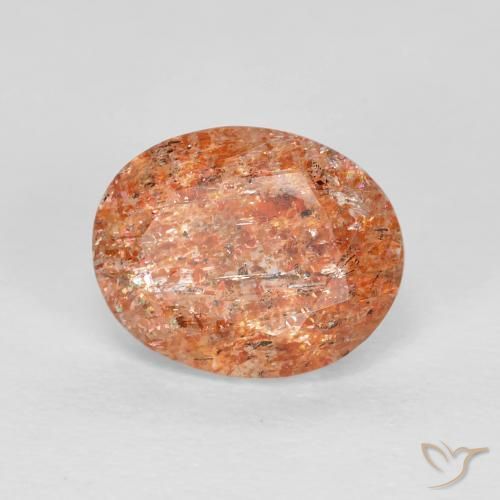 2.62ct 天然 中橙 日光石, 椭圆形, 透明