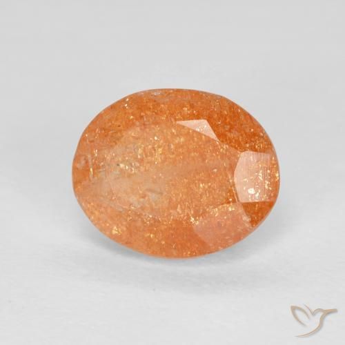 2.51ct 天然 深橙色 日光石, 椭圆形, 透明