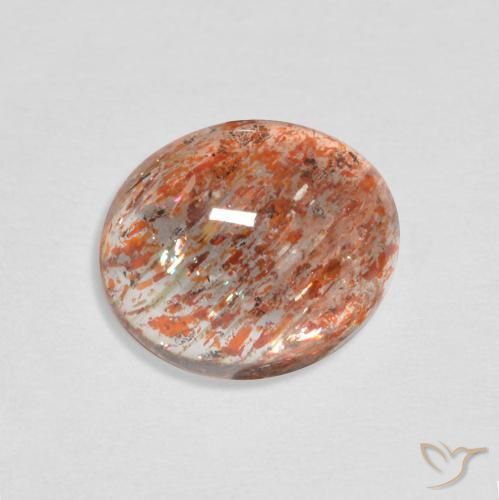 2.17ct 天然 红橙色 日光石, 椭圆形, 半透明