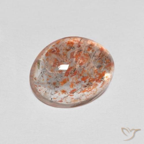 1.76ct 天然 浅橙色 日光石, 椭圆形, 半透明