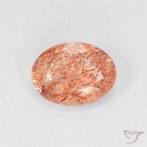 1.19ct 天然 Medium Light-Orange 日光石, 椭圆形, 半透明