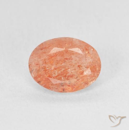 1.22ct 天然 中橙 日光石, 椭圆形, 半透明